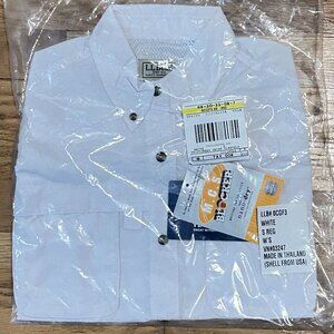 LL Bean Shirt Womens Size S Tropicwear Sleeveless Vented UPF 40+ White NIP